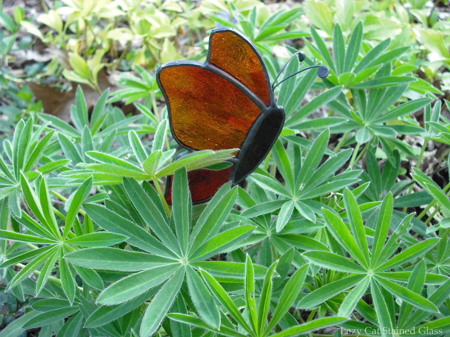Butterfly Plant Stake – Stained Glass Garden Accent