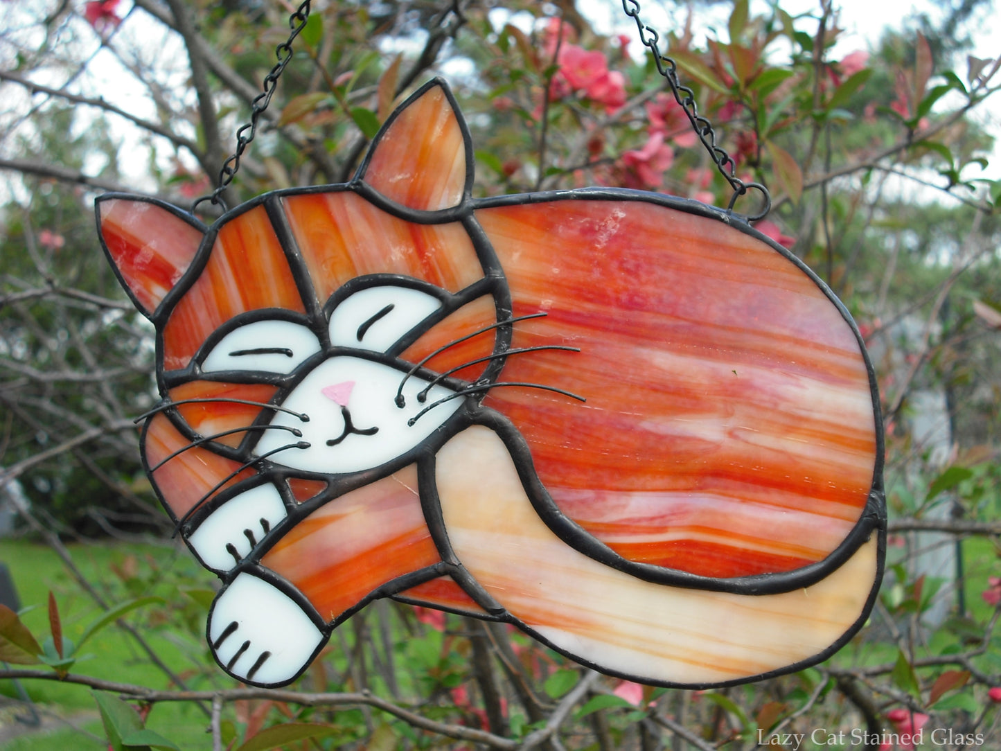 Sleeping Cat – Stained Glass Suncatcher