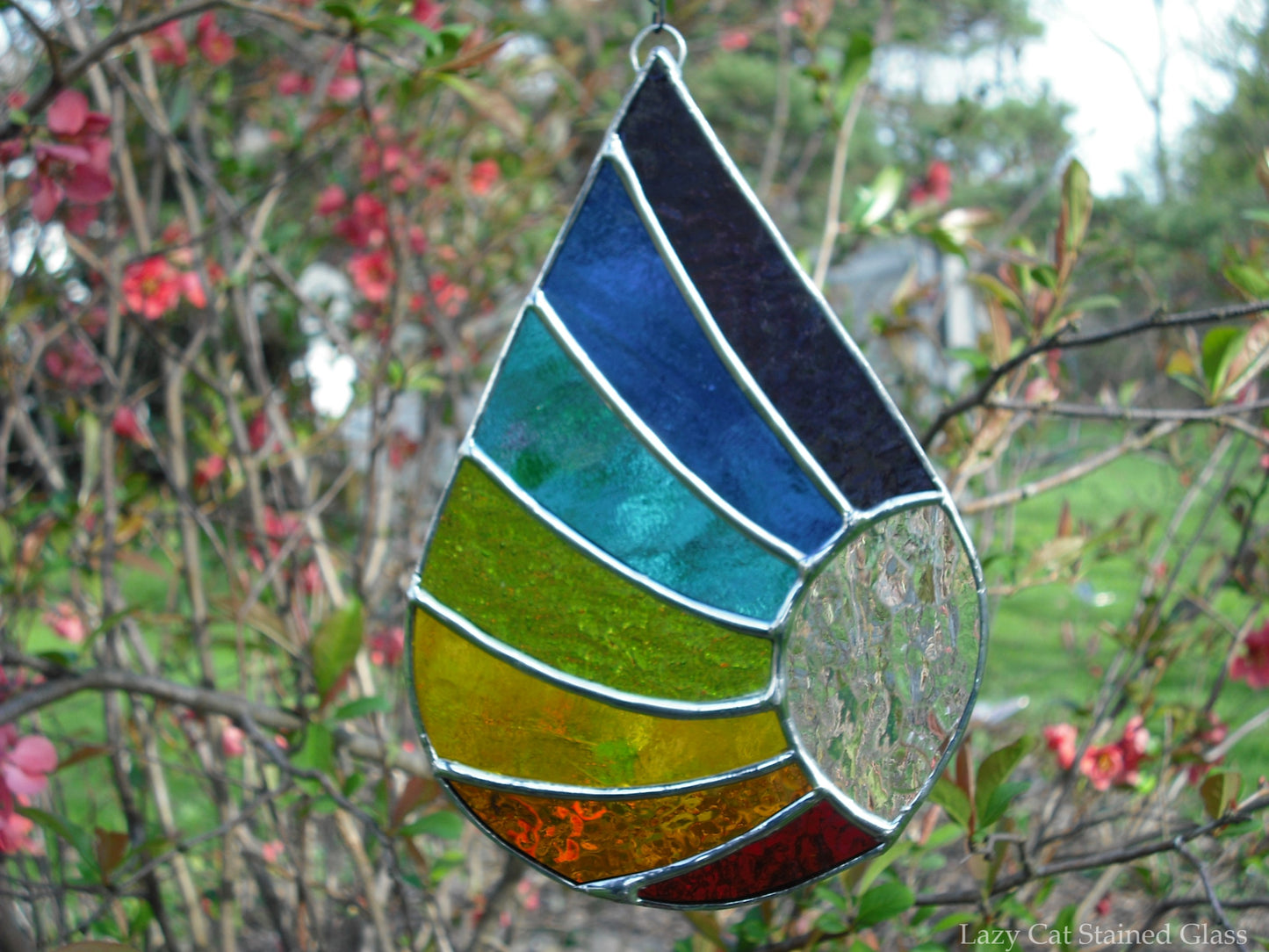 Rainbow teardrop suncatcher