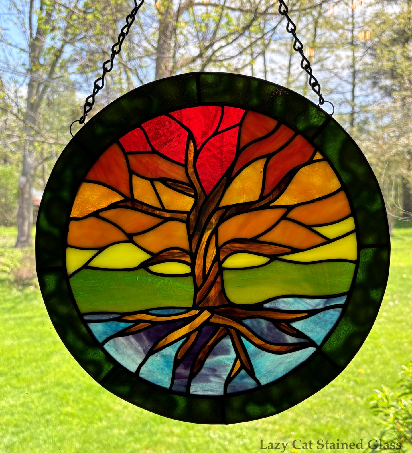 Tree of Life – Round Stained Glass Panel