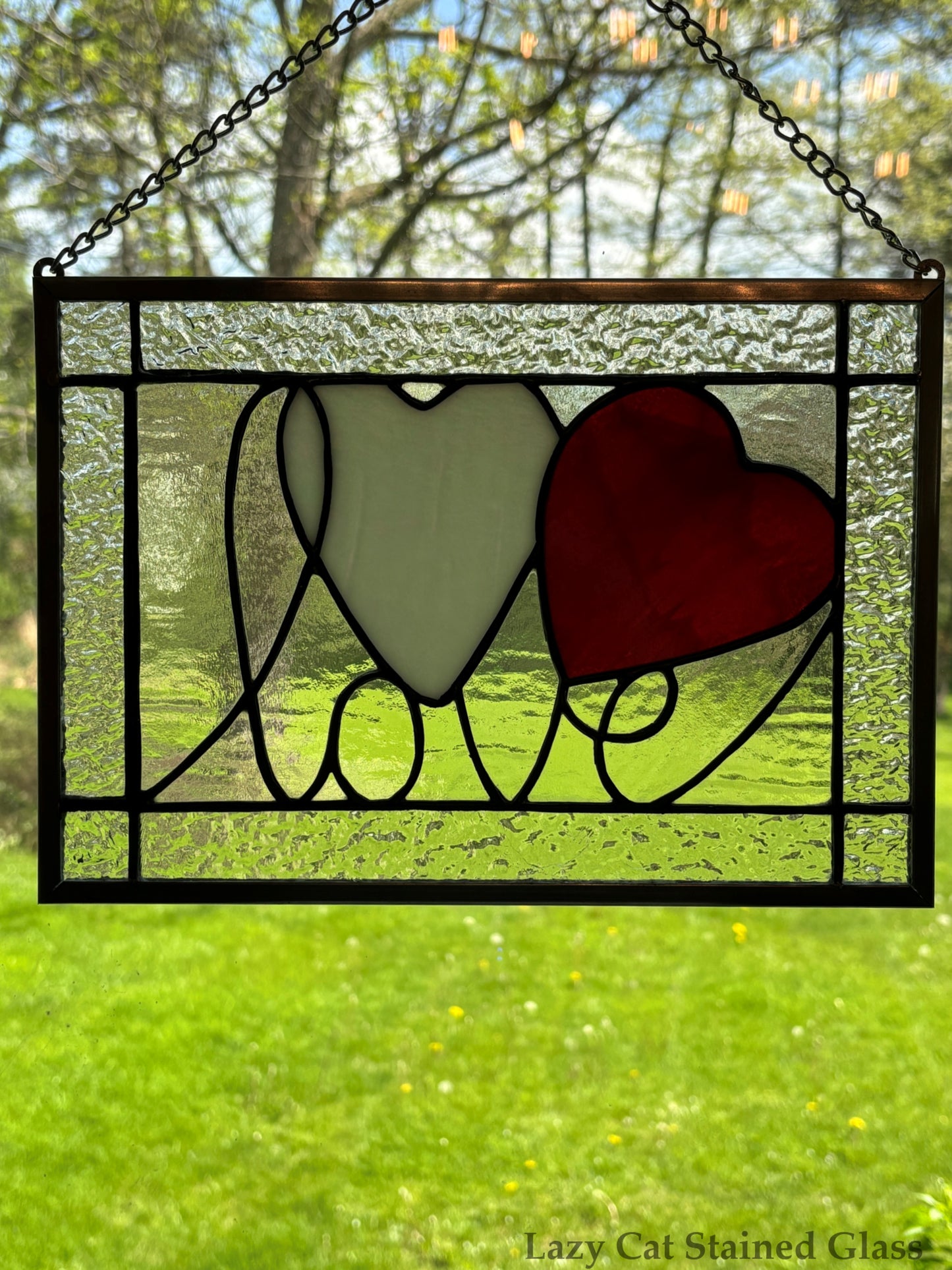 Love Hearts – Stained Glass Panel