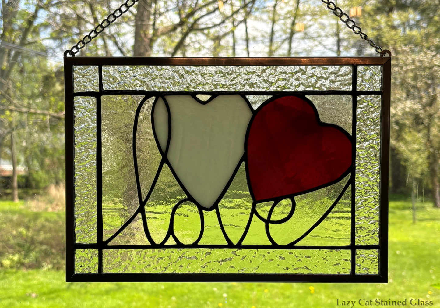 Love Hearts – Stained Glass Panel