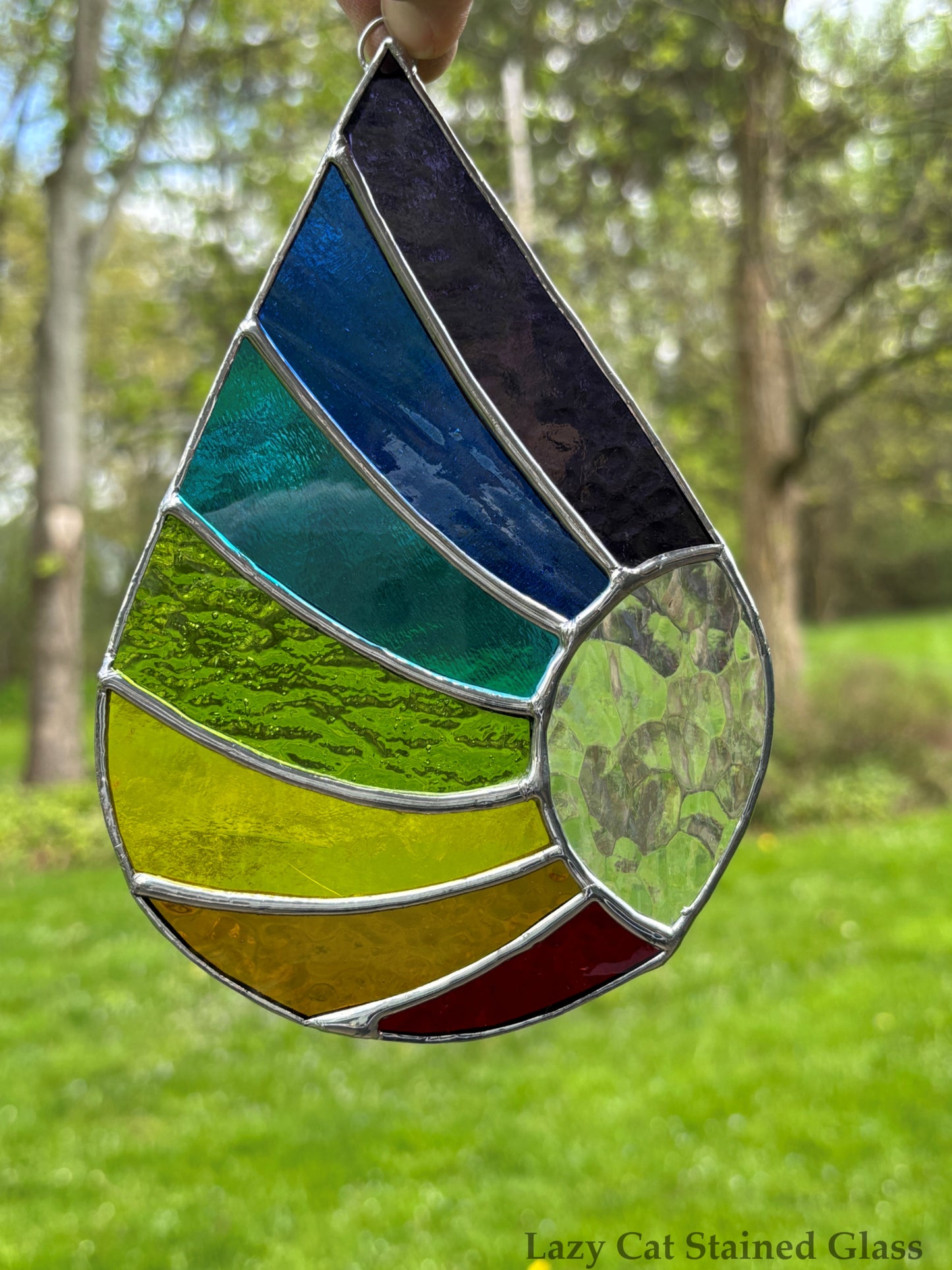 Rainbow teardrop suncatcher