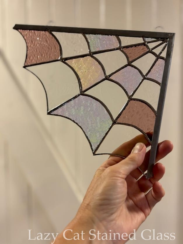 Corner Spider Web – Stained Glass Accent