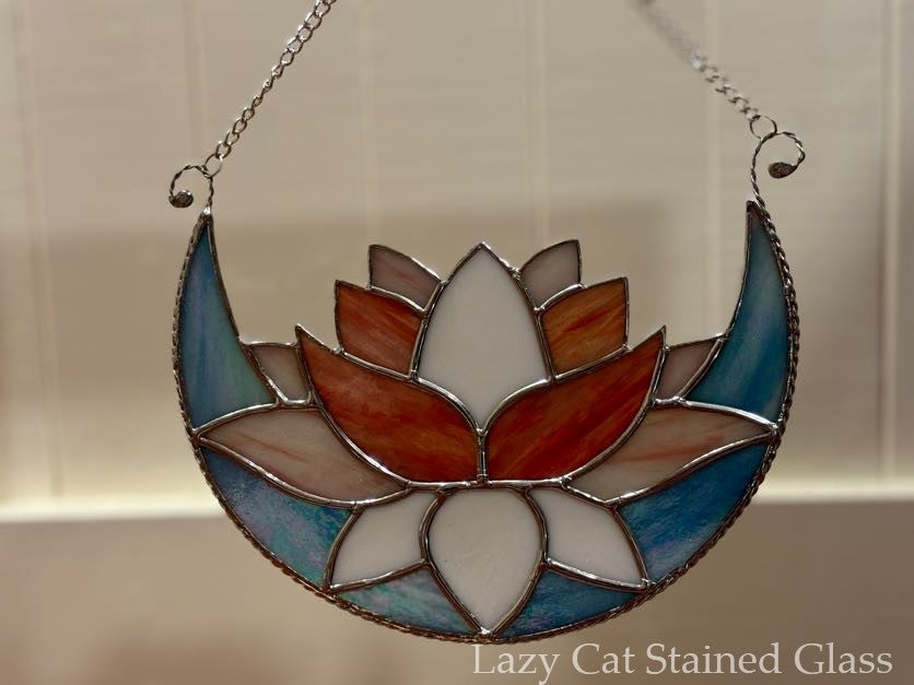 Lotus Moon - Stained Glass Suncatcher
