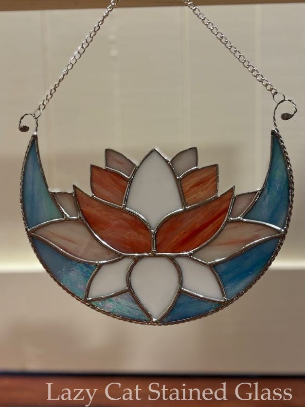 Lotus Moon - Stained Glass Suncatcher