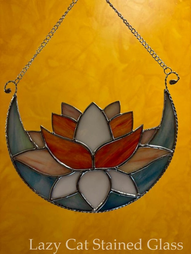 Lotus Moon - Stained Glass Suncatcher