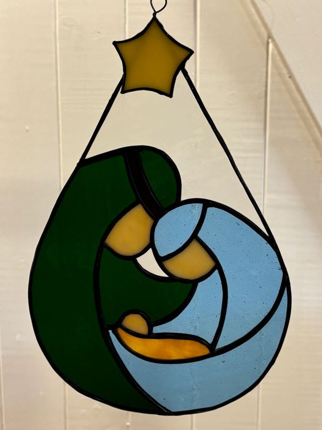 Nativity Teardrop – Stained Glass Panel