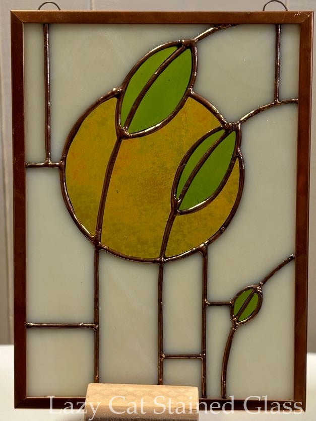 Sunlit Serenity - Afternoon Stained Glass Panel