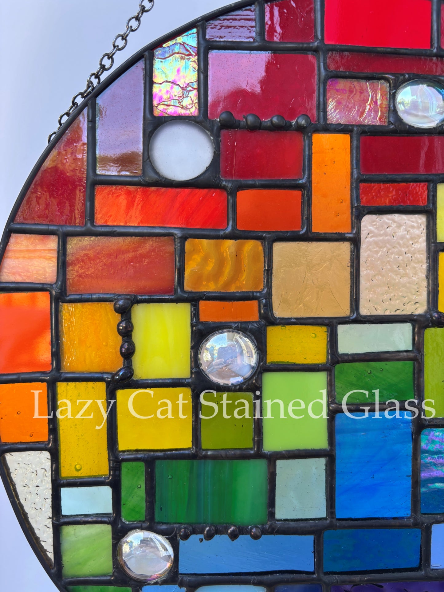 Chromatic Round - Stained Glass Panel