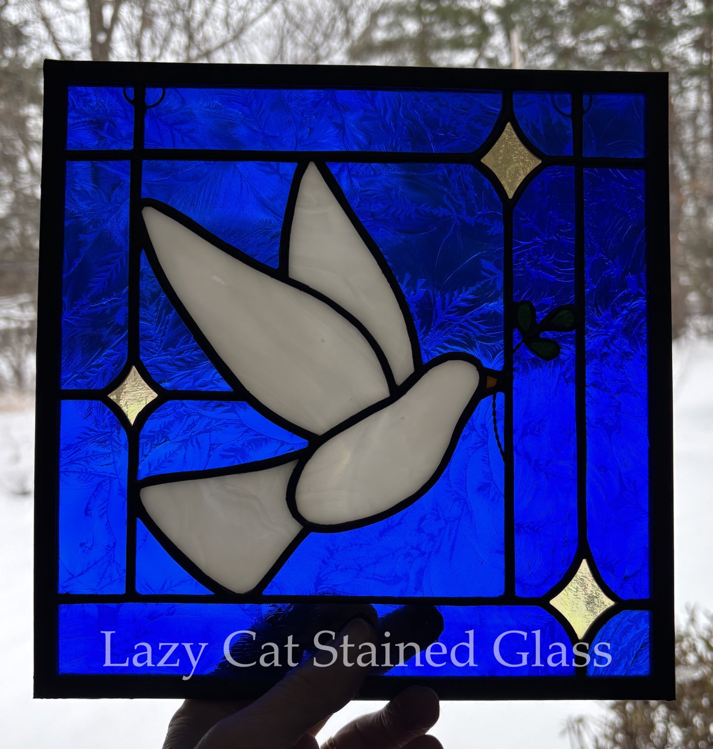 Wings of Peace - Stained Glass Panel