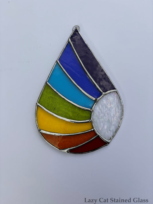 Rainbow teardrop suncatcher