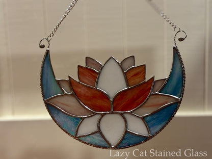 Lotus Moon - Stained Glass Suncatcher