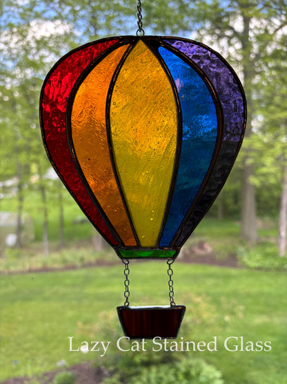 Sky Colors – Hot Air Balloon Stained Glass Suncatcher