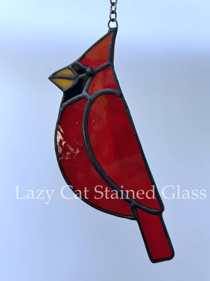 Redbird Charm – Stained Glass Cardinal