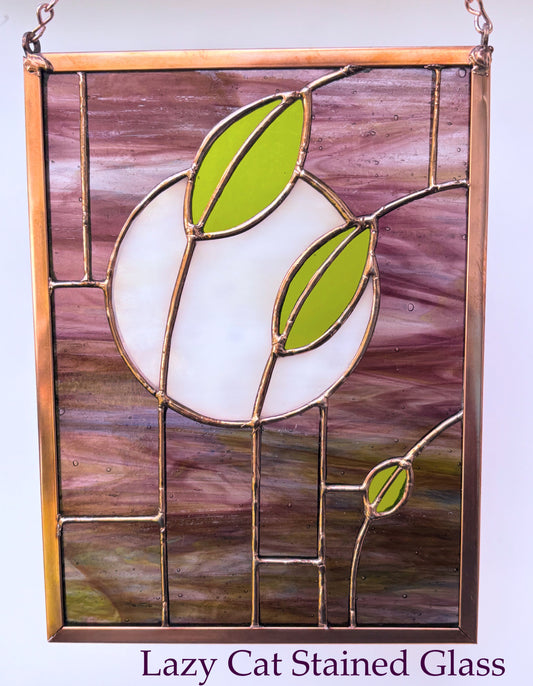 Moonlit Tranquility - Night Stained Glass Panel