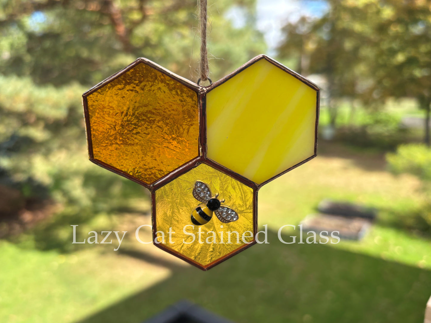 Buzzing Honeycomb - Stained Glass Suncatcher