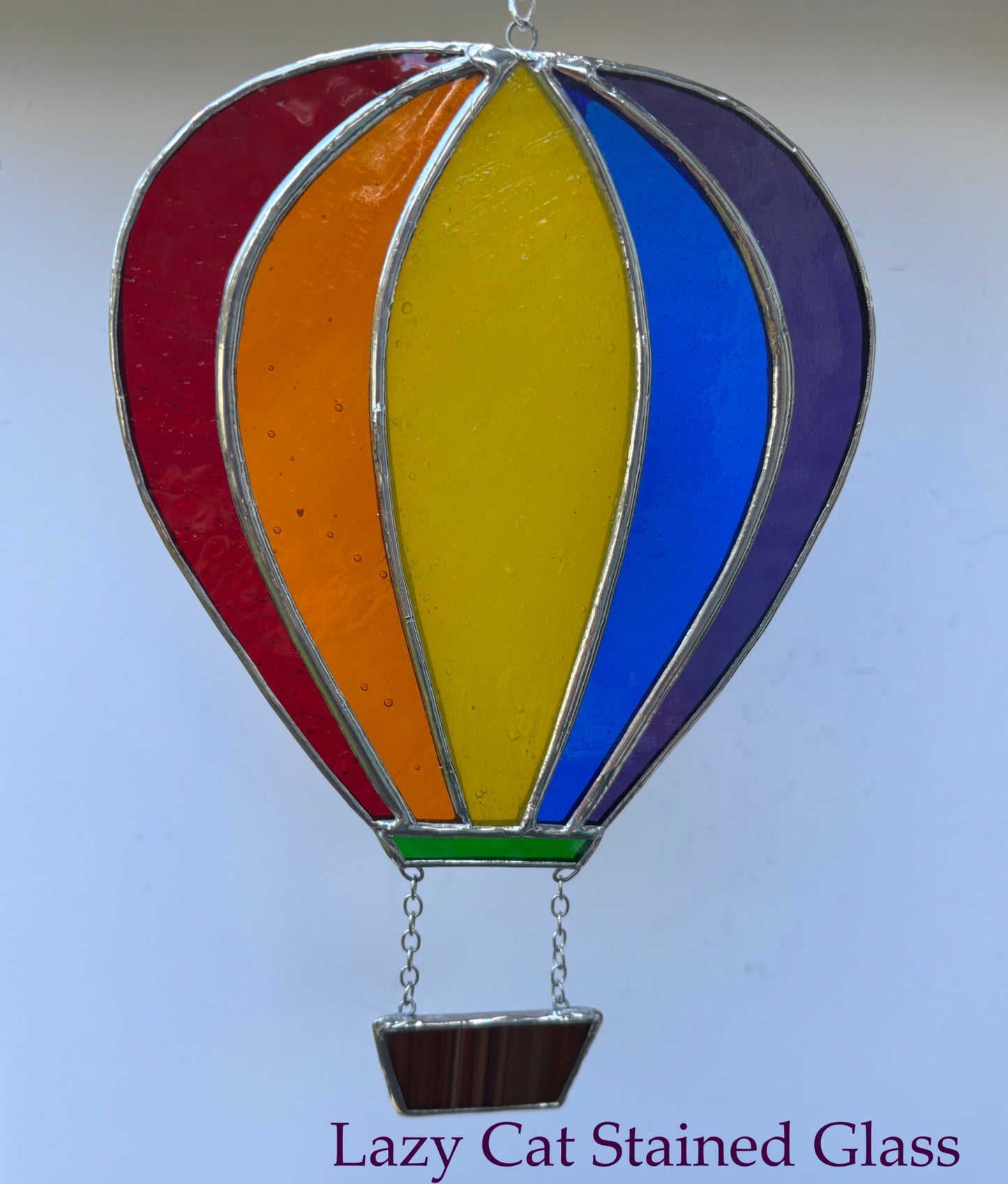 Sky Colors – Hot Air Balloon Stained Glass Suncatcher