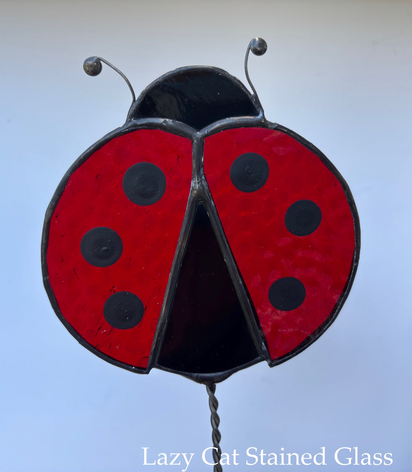 Lucky Bug - Stained Glass Ladybug Plant Stake