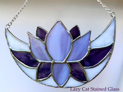 Lotus Moon - Stained Glass Suncatcher