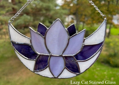 Lotus Moon - Stained Glass Suncatcher